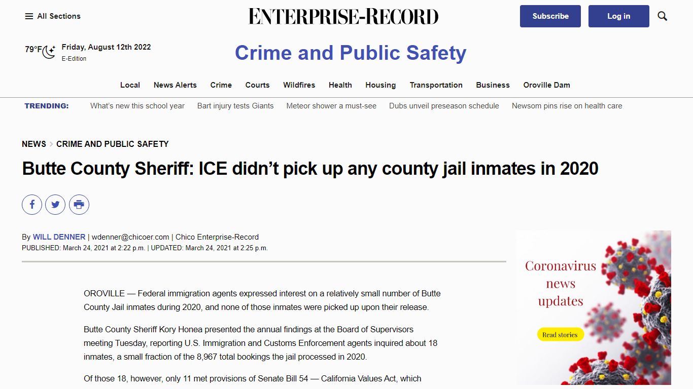 Butte County Sheriff: ICE didn’t pick up any county jail ...